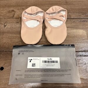 Stelle Girl Ballet Shoes Pink Leather Cloth Lined Cushioned Toe Area SZ 10  NEW